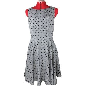 Elle Glen Plaid and Polka Dot Swing Dress, Sz 10